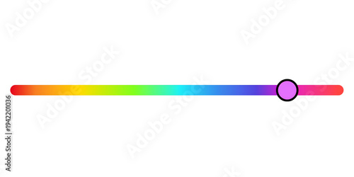 Rainbow Gradient Slider Bar UI Control, Color Picker Interface Element
