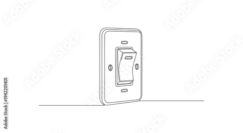 A minimalist line art illustration of a light switch on a plain background