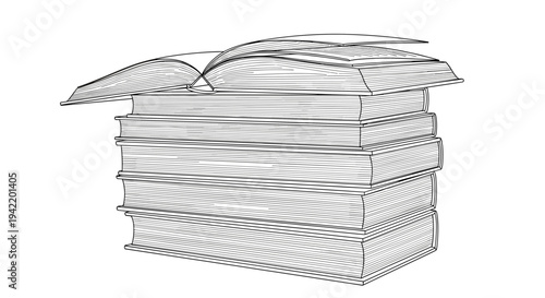 A minimalist line art illustration of a stack of pancakes with a lid on top