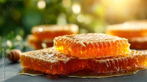 Golden Honeycomb Stack with Natural Sweetness