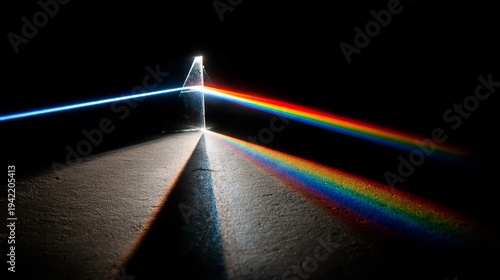 Prism disperses white light into a vibrant rainbow spectrum