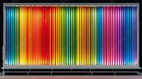 Vertical Rainbow Spectrum Display with Vibrant Colors