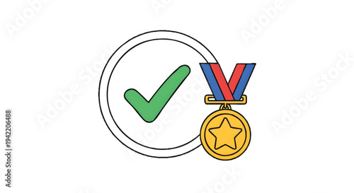 check mark medal icon award success achievement