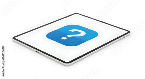 Question mark symbol on a digital screen interface