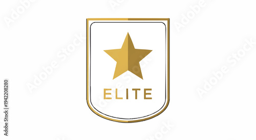 Golden star elite badge logo emblem