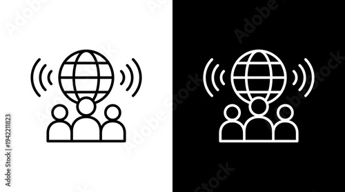 Civic Awareness Outline White Icon Set Design