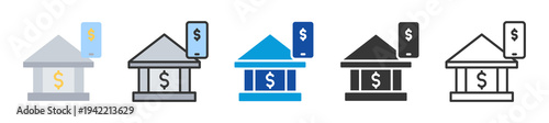 online banking icon set multi style various collection