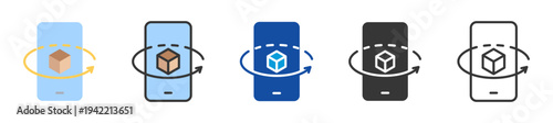 augmented reality icon set multi style various collection