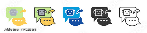 chatbot icon set multi style various collection