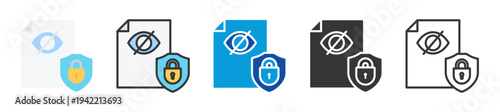data privacy icon set multi style various collection