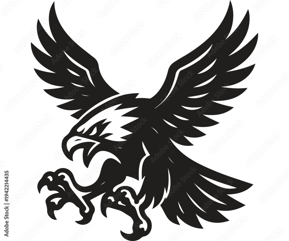 Obraz premium Flying Eagle Silhouette Illustration.