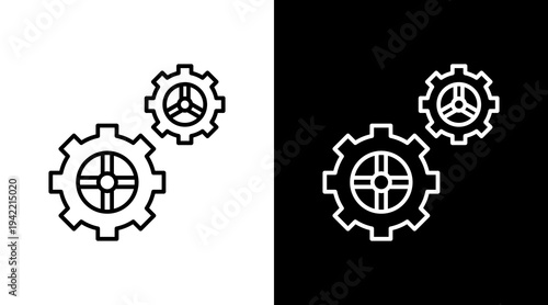 General Settings Outline White Icon Set Design