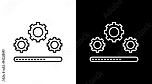 Update Settings Outline White Icon Set Design