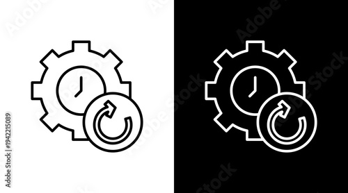 Restore Settings Outline White Icon Set Design