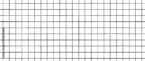 Seamless drawn square grid pattern. Repeated doodled checkered background. Sketched thin checker paper texture. Straight line planer page wallpaper. Vector pencil drawn journal sheet notebook template