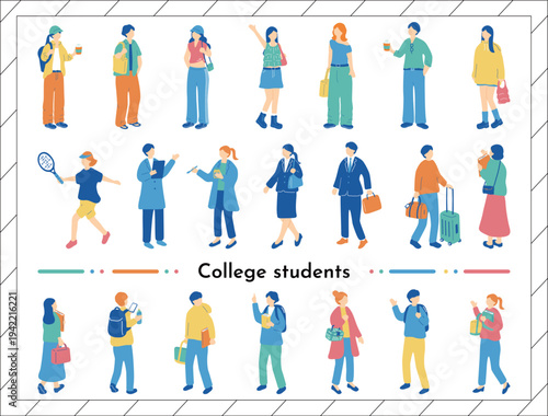 大学生イラストセット