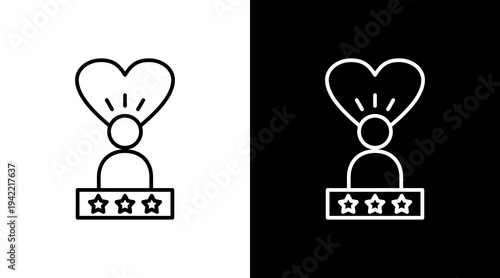 Self Belief Outline White Icon Set Design