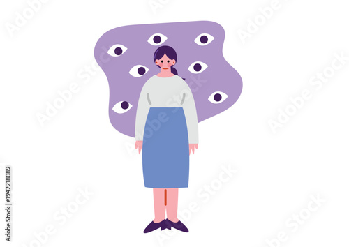 精神疾患を患う女性のイラスト