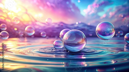 Wallpaper Mural Serene Spheres Reflecting a Dreamlike Sunset on a Calm Body of Water Torontodigital.ca