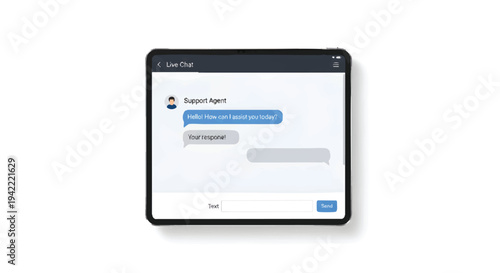 login screen on tablet device with support button