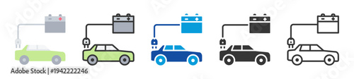 electric vehicle icon set multi style various collection