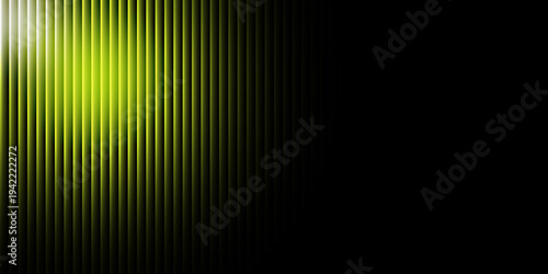 Modern abstract background featuring bright glowing yellow-green vertical lines that gradually fade into a dark, sleek, and dynamic digital pattern.