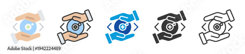 vision care icon set multi style various collection