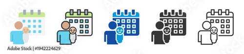 paternity leave icon set multi style various collection