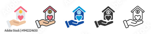 housing assistance icon set multi style various collection