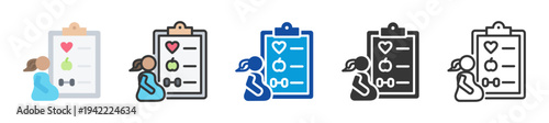 maternity wellness program icon set multi style various collection