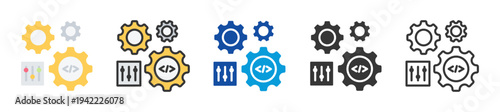 software management icon set multi style various collection