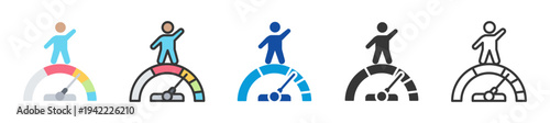 performance measurement icon set multi style various collection