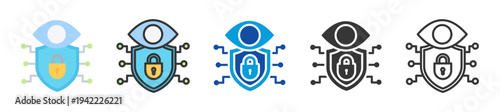 security monitoring icon set multi style various collection