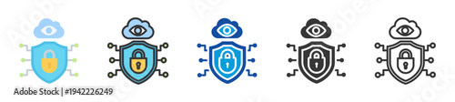 security oversight icon set multi style various collection
