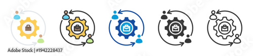 job rotation icon set multi style various collection