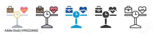 work life balance icon set multi style various collection