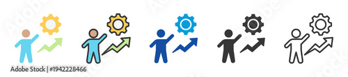 personal growth icon set multi style various collection