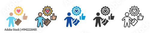 job satisfaction icon set multi style various collection