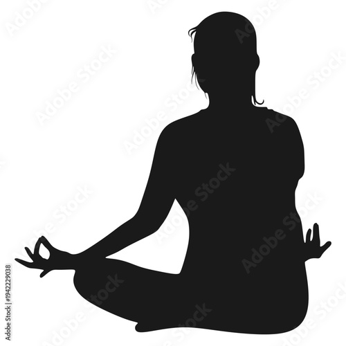 Silhouette vector design of a woman meditating eps 5