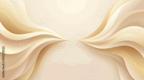 Soft Creamy Beige Abstract Folded Paper Design.