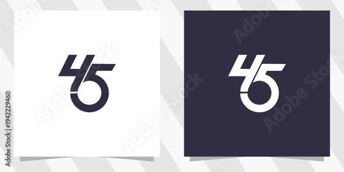 number 45 54 logo design