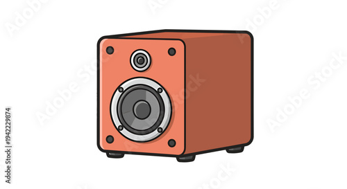 Speaker Vector Illustration, Flat Design, Audio Equipment for Music and Sound, Isolated on White
