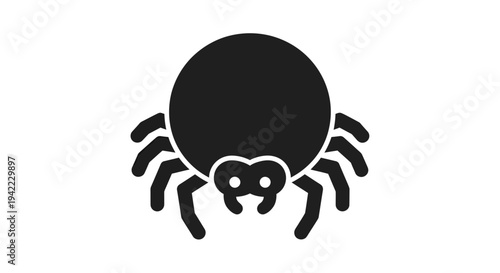 Spider Vector Illustration, Flat Design, Halloween Icon, Web Graphic, Insect Symbol
