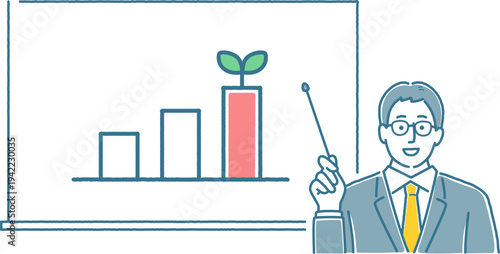 資産運用の説明をしているパーソン