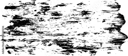 Distressed Black Grunge Texture Vector Background with Rough Horizontal Brush Strokes Overlay Element