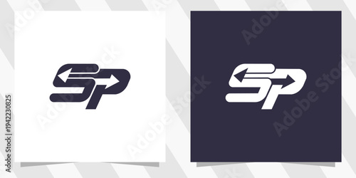 letter sp ps logo design