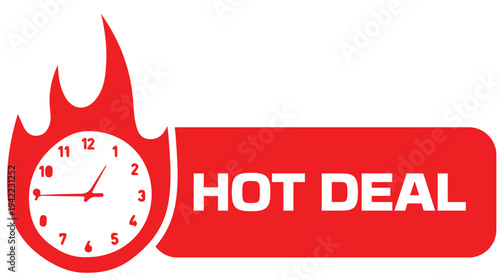 Hot Deals Daily Offer Business Icon Vector