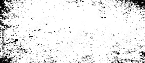 Distressed Grunge Texture Overlay with Ink Splatters and Scratches Black and White Abstract Background
