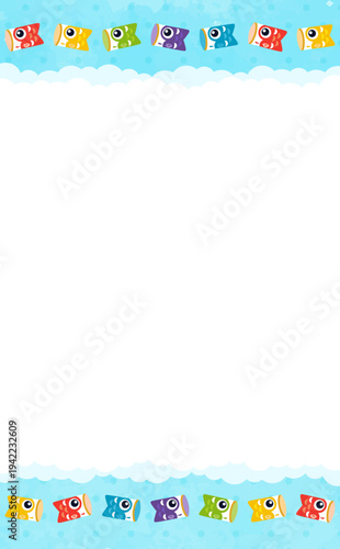 鯉のぼりのこどもの日フレーム1_縦