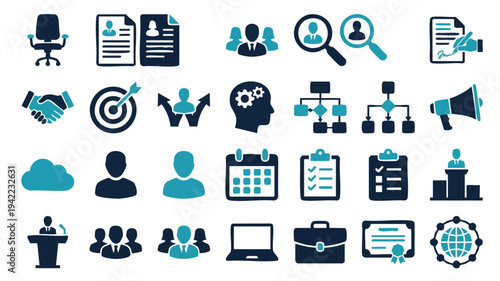 Collection of Business Icons and Symbols.